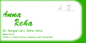 anna reha business card